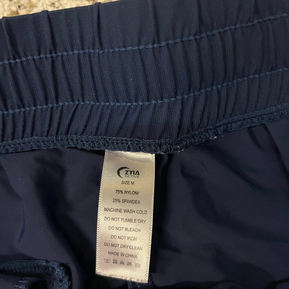 ZYIA Navy Everywhere Zipper Joggers Active Pants - Picture 4 of 8